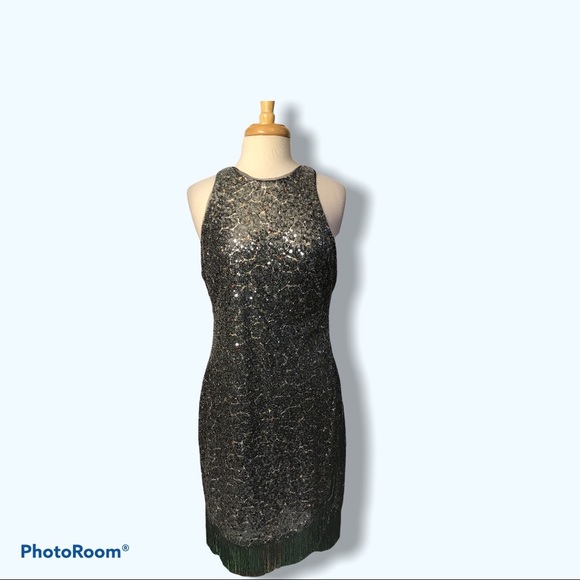 🆕 Betsy & Adams Silver Sequin Dress size 14 - Picture 1 of 5